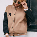 Ivy Lane Contrast Baseball Collar Snap Down Jacket