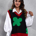 Four Leaf Clover V-Neck Sweater Vest