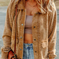 Snap Down Flap Pocket Long Sleeve Shacket