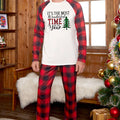 Slogan Graphic Top and Plaid Pants Set