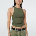 Halter Neck Ribbed Cropped Top