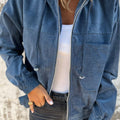 Pocketed Zip Up Long Sleeve Hooded Jacket