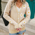 Angel Wings Daisy Pattern Button Front Cardigan