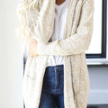 Heathered Open Front Cardigan with Pockets