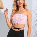 Floral Detail Cropped Tube Top