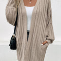 Perfee Open Front Cardigan with Pockets
