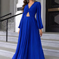 Twist Front Cutout Long Sleeve Dress