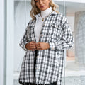 Ivy Lane Plaid Pocketed Button Up Dropped Shoulder Jacket