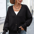 Button-Up Dropped Shoulder Cardigan
