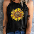 Sunflower Graphic Round Neck Tank