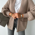 Open Front Dropped Shoulder Cardigan