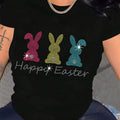 HAPPY EASTER Graphic Round Neck T-Shirt