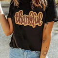 THANKFUL Sequin Round Neck Short Sleeve T-Shirt