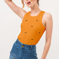 And The Why Bat Embroidered Ribbed Tank