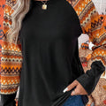 Printed Round Neck Raglan Sleeve Blouse