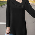 Asymmetrical Neck Long Sleeve Blouse