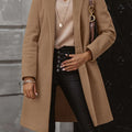 Collared Neck Button Up Long Sleeve Coat
