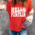 Letter Graphic V-Neck Long Sleeve Top