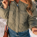 Drawstring Collared Neck Long Sleeve Winter Coat