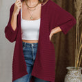 Striped Open Front Knit Cardigan