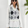 V-Neck Plaid Sweater Vest