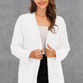 Angel Wings Pocketed Open Front Long Sleeve Cardigan