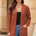 Open Front Dropped Shoulder Cardigan with Pockets