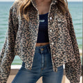 Leopard Button Down Long Sleeve Jacket