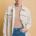 Love Tree Corduroy Button Up Jacket with Sherpa Inside