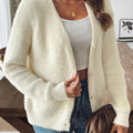 Button Up V-Neck Long Sleeve Cardigan