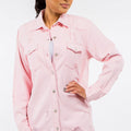 American Bazi Frayed Hem Distressed Denim Jacket