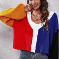 Color Block Ribbed Long Sleeve Cardigan