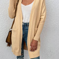 Open Front Long Sleeve Cardigan with Pockets