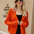 Dropped Shoulder Button Up Cardigan