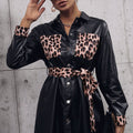 Ivy Lane Tied Leopard Snap Down Trench Coat