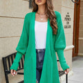Open Front Lantern Sleeve Cardigan