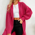 Open Front Dropped Shoulder Cardigan