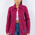 American Bazi Distressed Button Up Long Sleeve Denim Jacket