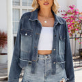 Button Up Long Sleeve Denim Jacket with Pockets