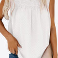 Smocked Tie Back Frill Trim Tank