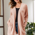 Cable-Knit Open Front Long Sleeve Cardigan