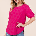 BOMBOM Textured Floral Pattern Top