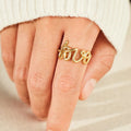 LOVE 18K Gold-Plated 925 Sterling Silver Ring