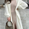 Fuzzy Open Front Solid Color Cardigan