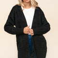 Haptics Stripe Textured Open Front Cardigan with Pockets