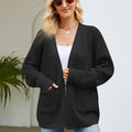 Open Front Long Sleeve Cardigan with Pockets