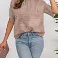 Printed Tie Neck Half Sleeve Blouse