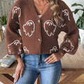 V-Neck Dropped Shoulder Cardigan