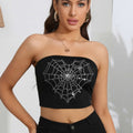 Heart Spider Web Graphic Tube Top