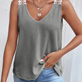 Full Size Lace Detail V-Neck Tank